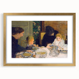 The Children's Meal - Cozy Modern Wall Art with Family Scene in Warm Tones