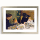 The Children's Meal - Cozy Modern Wall Art with Family Scene in Warm Tones