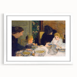 The Children's Meal - Cozy Modern Wall Art with Family Scene in Warm Tones