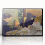 The Children's Meal - Cozy Modern Wall Art with Family Scene in Warm Tones