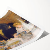 The Children's Meal - Cozy Modern Wall Art with Family Scene in Warm Tones