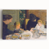 The Children's Meal - Cozy Modern Wall Art with Family Scene in Warm Tones
