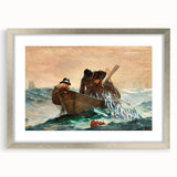 Dynamic Realism Art Print of Fishermen at Sea with Herring Net Catch