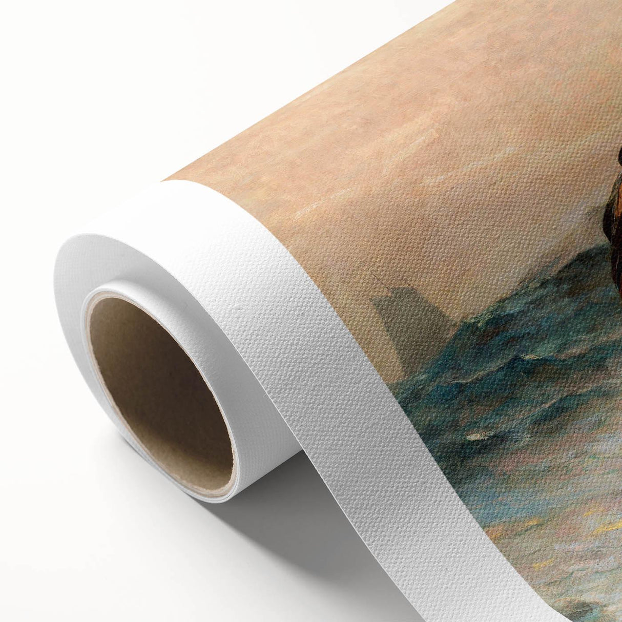 Dynamic Realism Art Print of Fishermen at Sea with Herring Net Catch