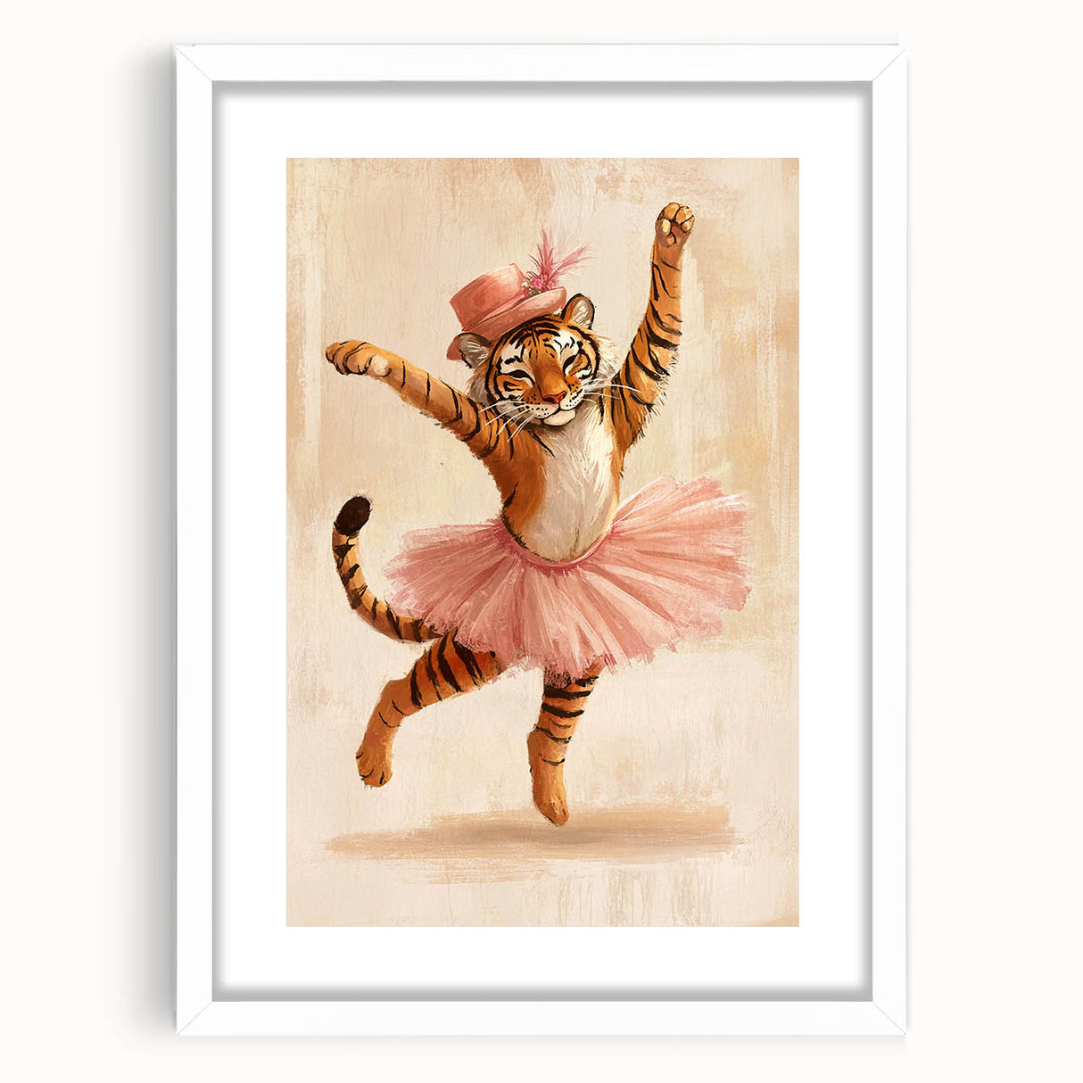 Graceful Ballerina Tiger Wall Art - Girls Room & Nursery Decor