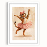 Graceful Ballerina Tiger Wall Art - Girls Room & Nursery Decor