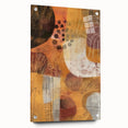 Large abstract wall art depicting fall colors on acrylic glass, ideal for bedroom or dining room decor.