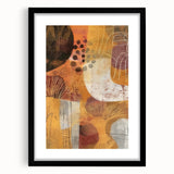 Extra large abstract art print featuring vibrant autumn hues on textured canvas, ideal for living room decor.
