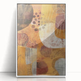 Framed acrylic print of a minimalist art deco style tree in autumn hues, ideal for modern nursery wall decor.