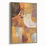 Framed canvas depicting a vintage-style landscape painting with vibrant autumn colors.