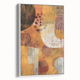 Extra large framed canvas featuring vintage poster art of colorful autumn trees, ideal for living room decor.