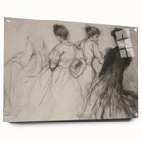 Abstract figurative acrylic artwork displayed in a glass frame, showcasing vibrant colors and intricate pin details, ideal for modern home decor.