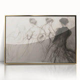 Abstract figurative art piece in a sleek gold frame, showcasing vibrant colors and fluid shapes, perfect for modern home decor and artistic expression.