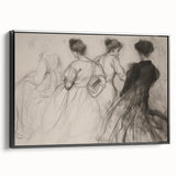 Framed abstract figurative canvas artwork showcasing a dynamic design in bold colors, viewed from the side, perfect for modern interior decor.