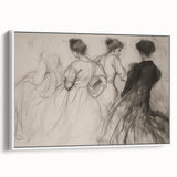 Framed abstract figurative canvas artwork displayed from a white side view, showcasing vibrant colors and modern design, ideal for contemporary home decor.