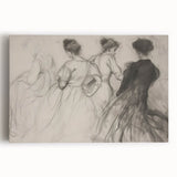 Abstract figurative stretched canvas art showcasing vibrant colors and dynamic shapes, ideal for modern home decor, enhancing any living space with contemporary flair.