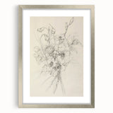 Abstract floral frame with a silver mat, showcasing vibrant, colorful flower designs. Ideal for modern home decor, adding elegance and charm to any space.