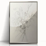 Framed acrylic artwork showcasing an abstract floral design with vibrant colors, set in a sleek silver frame, ideal for modern home decor. Perfect for adding a touch of elegance to any space.