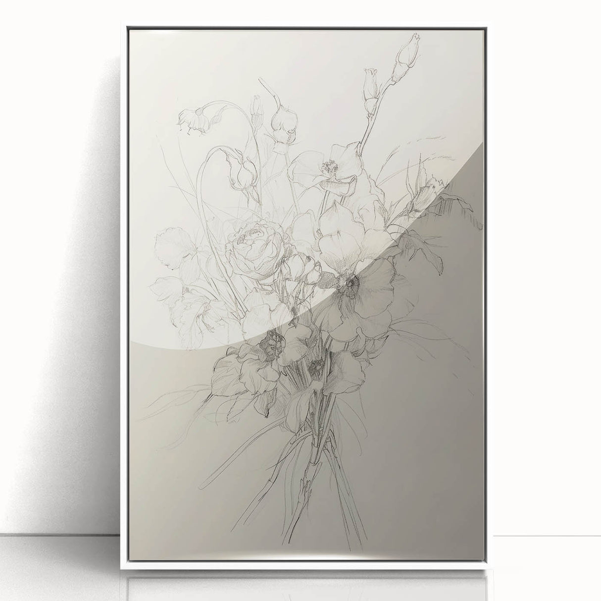 Framed acrylic artwork showcasing abstract floral designs in vibrant colors, set against a white background, ideal for modern home decor and art enthusiasts.