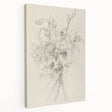 Abstract floral stretched canvas artwork showcasing vibrant colors and intricate designs, ideal for modern home decor. Side view highlights the canvas thickness and texture. Perfect for brightening up living spaces or as a unique gift.