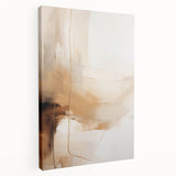 Abstract minimalist wall art stretched canvas showcasing soft pastel colors and geometric shapes, perfect for modern home decor and enhancing interior aesthetics.