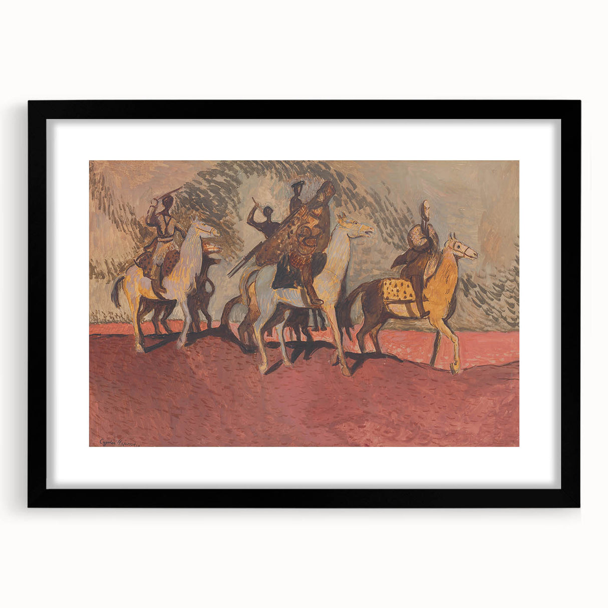 Expressionist Art - Riders on Horses Abstract Expressionism Wall Art