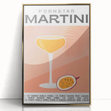 Large acrylic print of mid-century modernist food and drinks, featuring bold primary colors, ideal for modern kitchen decor.