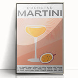 Mid-century modernist art featuring a stylized cocktail, in silver frame, ideal for modern art wall decor.