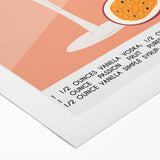 Art deco poster featuring a stylized cocktail glass, in monochrome shades, on rolled canvas, ideal for dining room wall art.