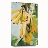 Acrylic print of large abstract wall art featuring assorted fruits in vibrant colors, ideal for dining room decor.