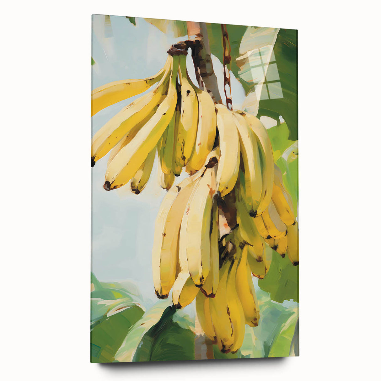 Large abstract wall art of vibrant fruits on acrylic glass, suitable for bedroom or dining room decor.