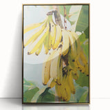 Mid-century modernist large art print of colorful fruits on gold acrylic, ideal for modern kitchen decor.