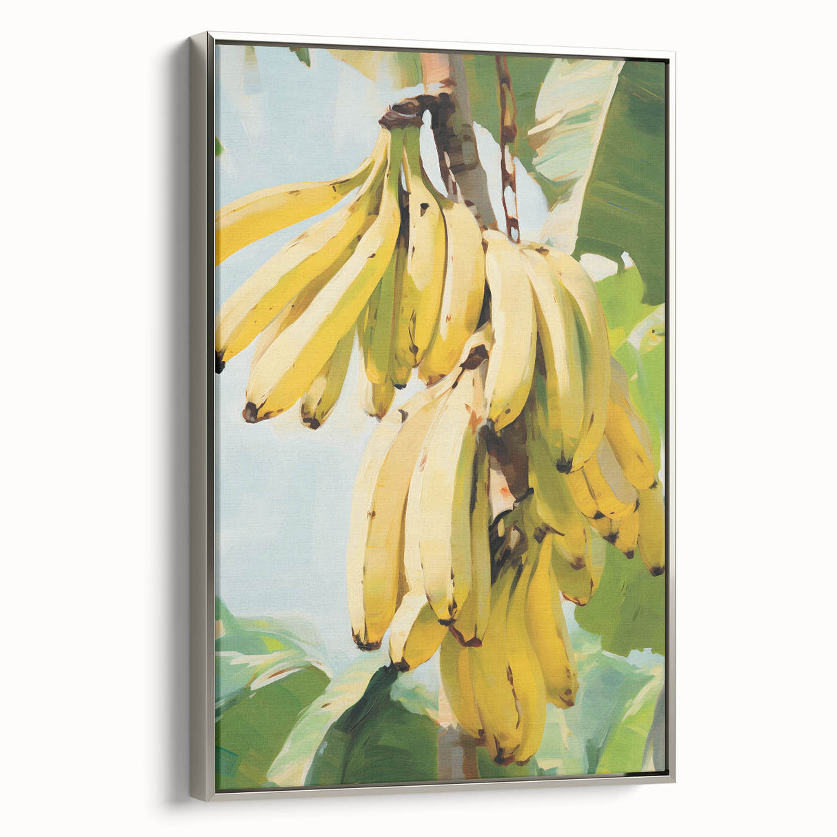 Framed canvas of colorful fruit arranged as a vintage poster, ideal for kitchen wall decor.