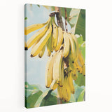 Large stretched canvas featuring a colorful array of fruits, ideal for kitchen wall art.