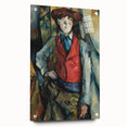 Boy in a Red Waistcoat - Classic Portrait Art with Bold Colors
