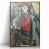 Boy in a Red Waistcoat - Classic Portrait Art with Bold Colors