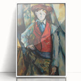 Boy in a Red Waistcoat - Classic Portrait Art with Bold Colors
