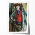 Boy in a Red Waistcoat - Classic Portrait Art with Bold Colors