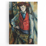 Boy in a Red Waistcoat - Classic Portrait Art with Bold Colors