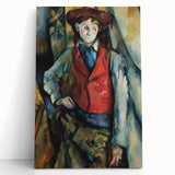 Boy in a Red Waistcoat - Classic Portrait Art with Bold Colors