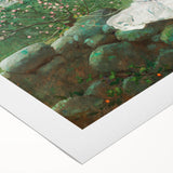 Charming Realism Art Print of Woman by Peach Blossoms in Pastoral Scene