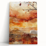 Black and white abstract tree design on large stretched canvas, suitable as kitchen wall art or for a bedroom.