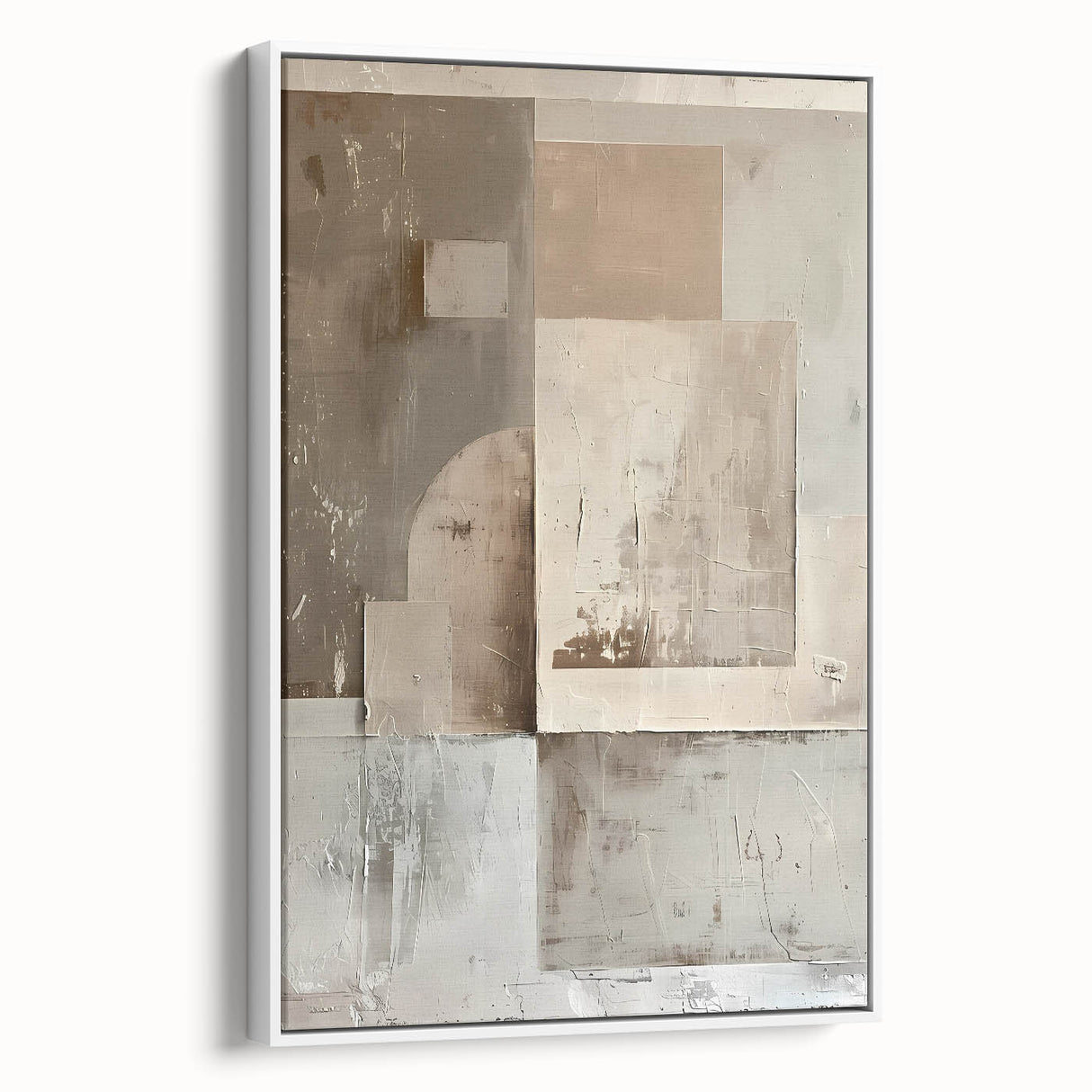 Custom Dining Room Wall Decor - Neutral Abstract Textured Art