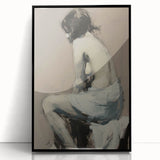 Abstract figurative wall art framed in black acrylic, showcasing vibrant colors and dynamic shapes, perfect for modern decor and artistic expression.