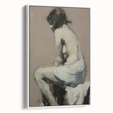 Abstract figurative wall art canvas in a sleek white frame, showcasing vibrant colors and dynamic shapes, perfect for modern home decor. Ideal for adding an artistic touch to living spaces.