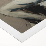 Abstract figurative rolled canvas artwork showcasing vibrant colors and dynamic shapes, elegantly packaged in a protective cardboard tube for easy display and transport.