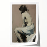 Abstract figurative art print showcasing vibrant colors and fluid shapes, rolled for shipping in a protective tube, perfect for modern home decor.