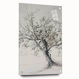 Abstract floral acrylic artwork displayed from the side, showcasing vibrant colors and intricate details, secured with decorative pins for an elegant presentation.