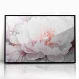 Framed abstract floral artwork with vibrant colors, featuring intricate designs in a black frame, ideal for modern home decor and art enthusiasts.