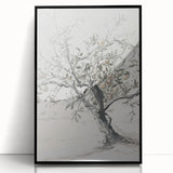 Framed acrylic artwork displaying an abstract floral design in vibrant colors, set against a sleek black frame, perfect for modern home decor.